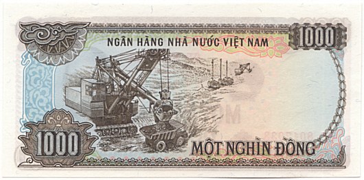 Вьетнам банкнота 1000 донгов 1987, 1000₫, оборотка