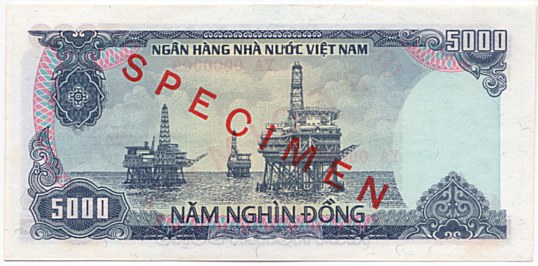 Вьетнам банкнота 5000 донгов 1987 specimen, 5000₫, оборотка