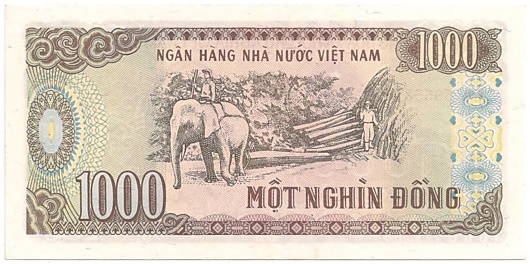 Вьетнам банкнота 1000 донгов 1988, 1000₫, оборотка