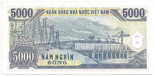 Вьетнам банкнота 5000 донгов 1991, 5000₫, оборотка