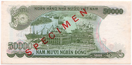 Вьетнам банкнота 50 000 донгов 1990 specimen, 50000₫, оборотка
