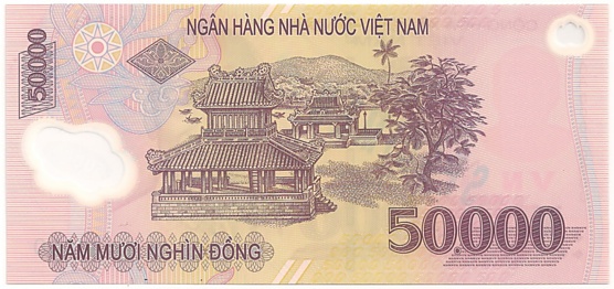 Вьетнам Полимерные 50 000 донгов банкнота specimen, 50000₫, оборотка