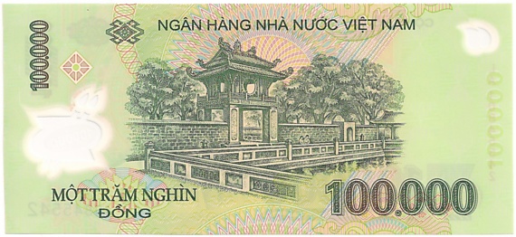 Вьетнам Полимерные 100 000 донгов 2010 banknote, 100000₫, оборотка