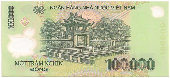 Вьетнам Полимерные 100 000 донгов 2011 banknote, 100000₫, оборотка