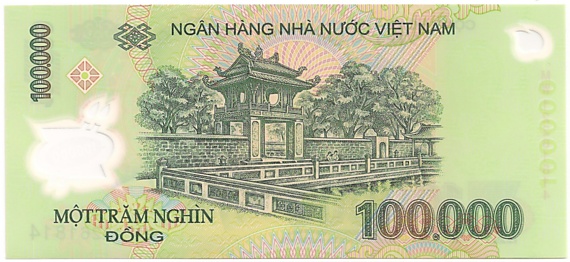 Вьетнам Полимерные 100 000 донгов 2012 banknote, 100000₫, оборотка