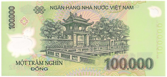 Вьетнам Полимерные 100 000 донгов 2013 banknote, 100000₫, оборотка