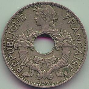 Французский Индокитай 5 центов 1930 монета, аверс