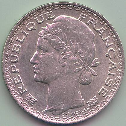 Французский Индокитай 1 пиастр 1931 серебро монета, аверс