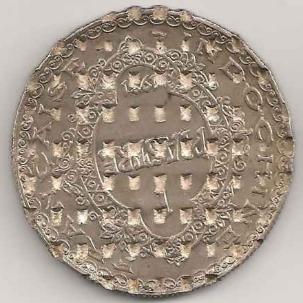 Французский Индокитай 1 пиастр 1931 серебро монета, аннулированый, реверс