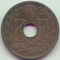 Французский Индокитай 1/2 цента 1936 монета, аверс