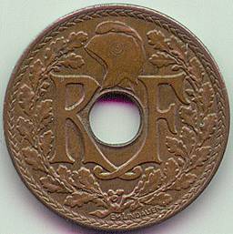 Французский Индокитай 1/2 цента 1938 монета, аверс