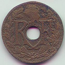 Французский Индокитай 1/2 цента монета ошибка, аверс