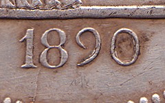 Французский Индокитай 1890 подделка Пиастр монета, Дата