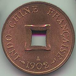 Французский Индокитай 1/500 Piastre Сапек 1902 монета, аверс
