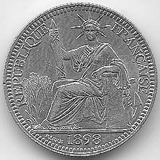 Французский Индокитай 10 центов 1898 серебро монета, аверс