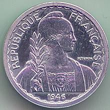 Французский Индокитай 5 центов 1946 essai/piefort монета, аверс