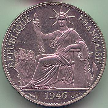 Французский Индокитай 50 центов 1946 essai/piefort монета, аверс